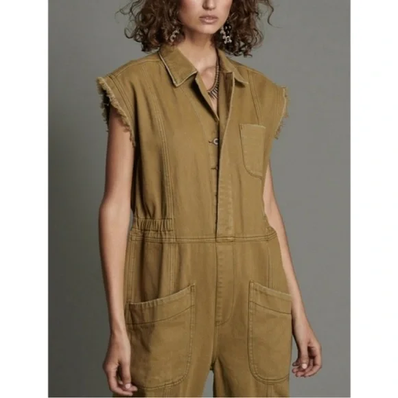 NEW ONE TEASPOON Military Olive Green Sleeveless Jumpsuit Great 4 Fall Season🍂